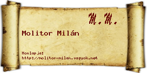 Molitor Milán névjegykártya