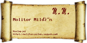 Molitor Milán névjegykártya