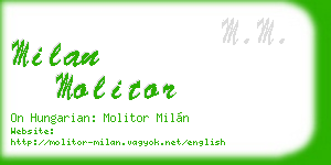 milan molitor business card