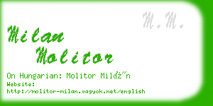 milan molitor business card